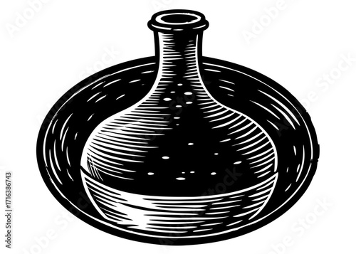 Round Bottom Flask Silhouette, Laboratory Science SVG, PNG