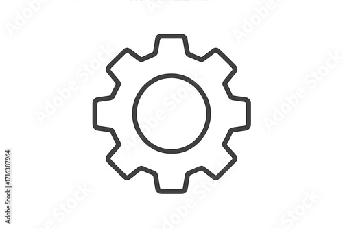 Gear line icon for settings and options. Cogwheel symbol for ui and app design. Editable stroke vector graphic. Cog illustration for mechanics, engineering and industry concepts.