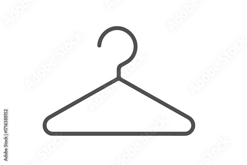 Hanger line icon for clothes and fashion. Wardrobe and closet symbol for laundry or dry cleaning. Retail, store, and boutique shopping concept. Minimal vector illustration.