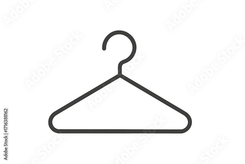 Hanger line icon vector. Minimalist clothes hanger symbol. Simple wardrobe and closet pictogram for fashion, boutique, laundry, dry cleaning. Shopping and sale concept.