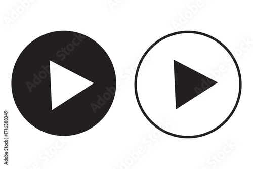 Free Download Red Play button icon set. Start audio or video action symbol.  - GFXLoad