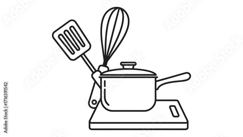 Kitchenware isolated on white background, cooking utensils for food preparation
