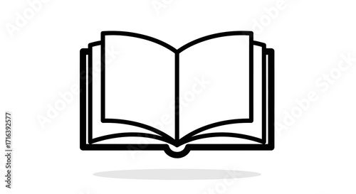 Open Book Icon Symbol of Knowledge, Education, and Storytelling