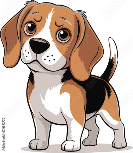 Cute cartoon a illustrator vector Beagle