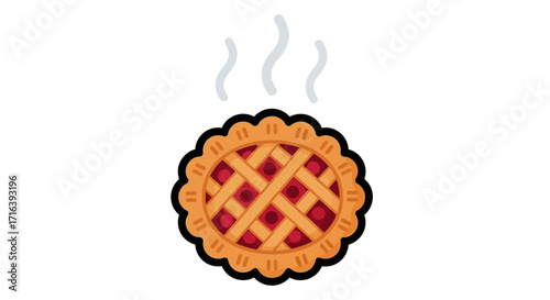 Delicious Pie Graphic with Steaming Effect for Food and Dessert Themes