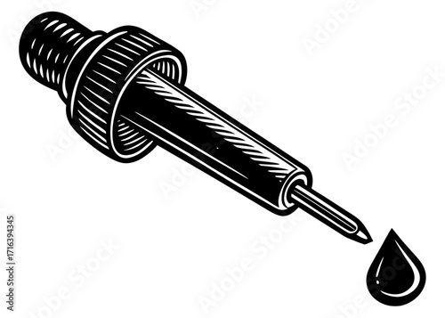 Pipette Dropper Silhouette, Laboratory Science SVG, PNG
