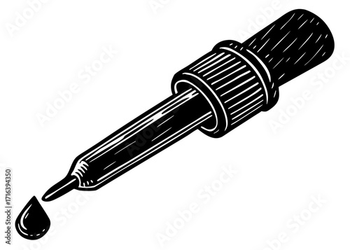Pipette Dropper Silhouette, Laboratory Science SVG, PNG