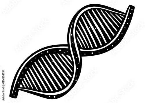 DNA Strand Silhouette, Laboratory Science SVG, PNG