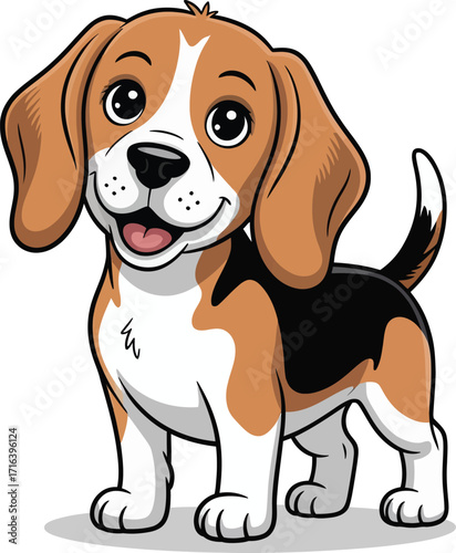 Cute cartoon a illustrator vector Beagle