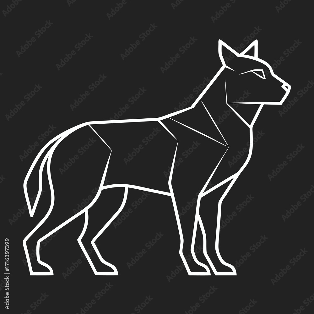 Obraz premium Detailed line art silhouette of a majestic animal in a natural setting perfect for wildlife and nature themed designs