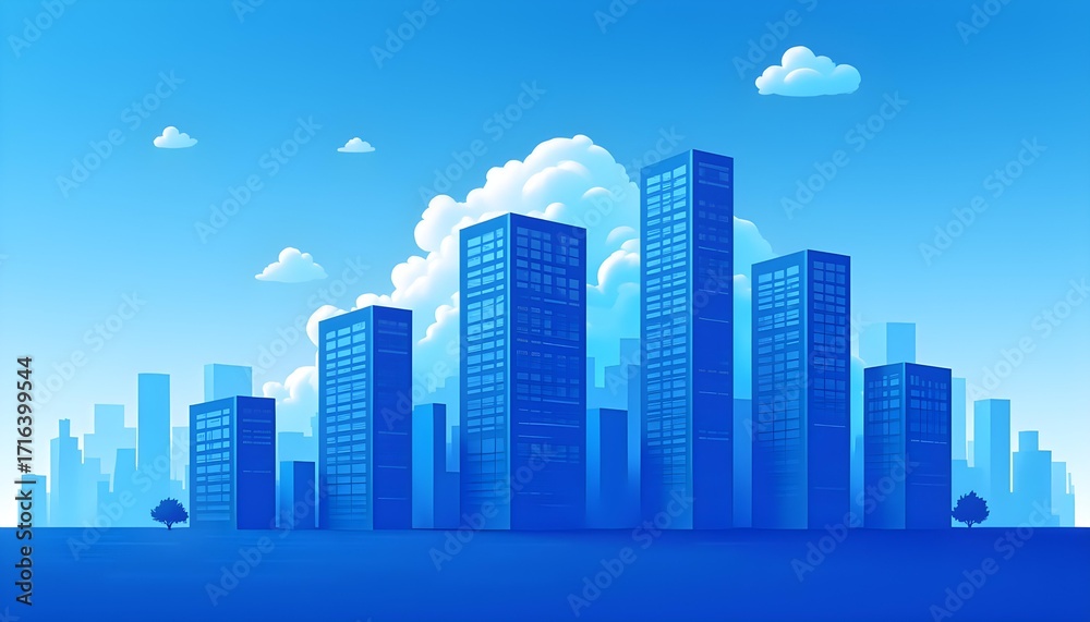 Obraz premium Scalable Skyline - Modern Cloud Architecture