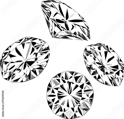Sparkling Gemstone Facets Reflecting Brilliant Light Illusions