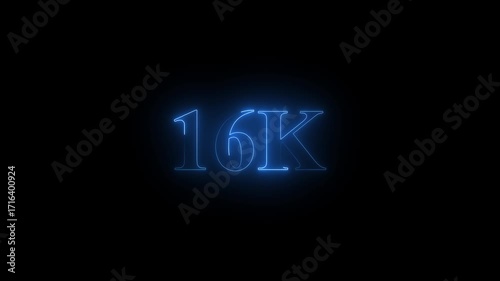 
16k text font with neon effect blue color,16k followers, Thank You, social sites post. Thank you followers congratulation. 