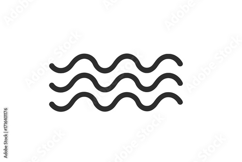 Wave icon linear style, swirl waves vector illustration, abstract water wave symbols, smooth flowing lines, set of three wave shapes with transparent background, graphic design elements