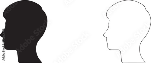 Male head. Vector silhouette of a person.