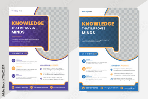 This is a creative and unique education flayer design template