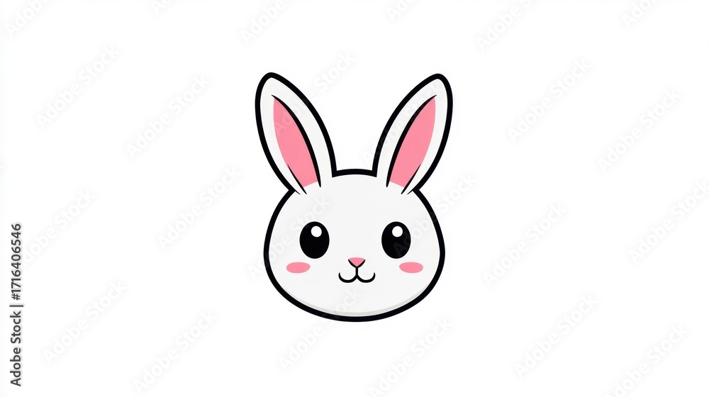 Obraz premium Cute rabbit face illustration