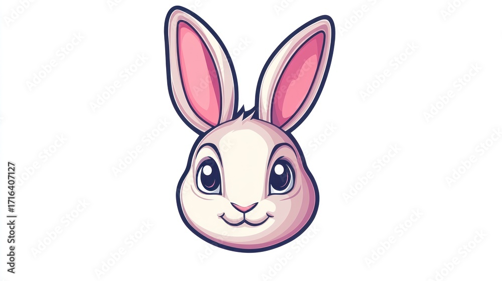 Obraz premium Cute cartoon rabbit head