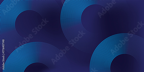 Wallpaper Mural Abstract blue glowing geometric lines on dark blue background. Modern shiny blue circle lines pattern. Futuristic technology concept. Suit for cover, poster, banner, brochure, eps 10 Torontodigital.ca