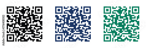 QR code vector icon set colorful template symbol illustration. Scanning qr code. QR scanner vector illustration.