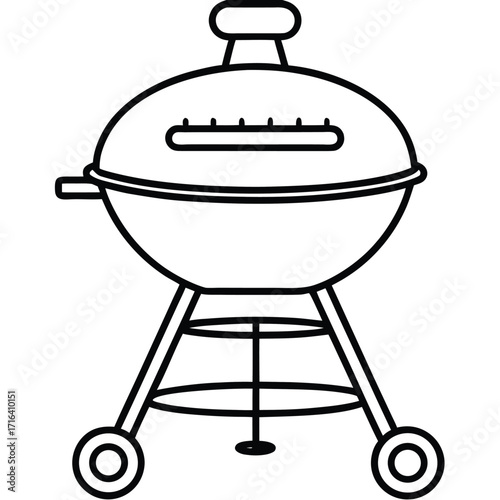 Collection of barbecue grill and cooking elements for outdoor grilling and summer fun