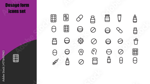 Dosage form icons set