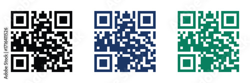 Business card QR code symbol vector illustration perfect for contactless visiting card templates.