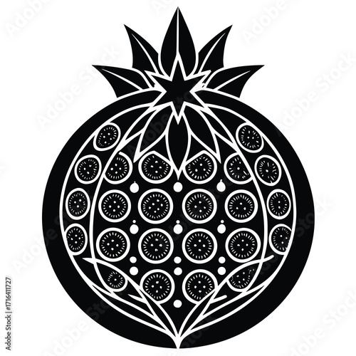 Modern flat style pomegranate vector design with vibrant colors and clean lines