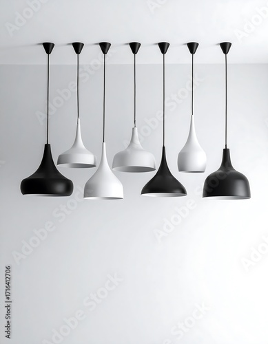 Modern pendant lights in black and white