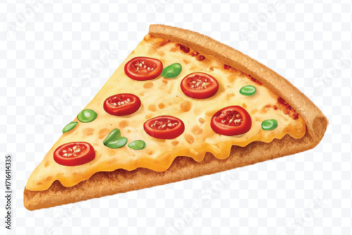 realistic 3d delicious fast food icons (fried chicken,  pizza slice , french fries ) set isolated on transparent background