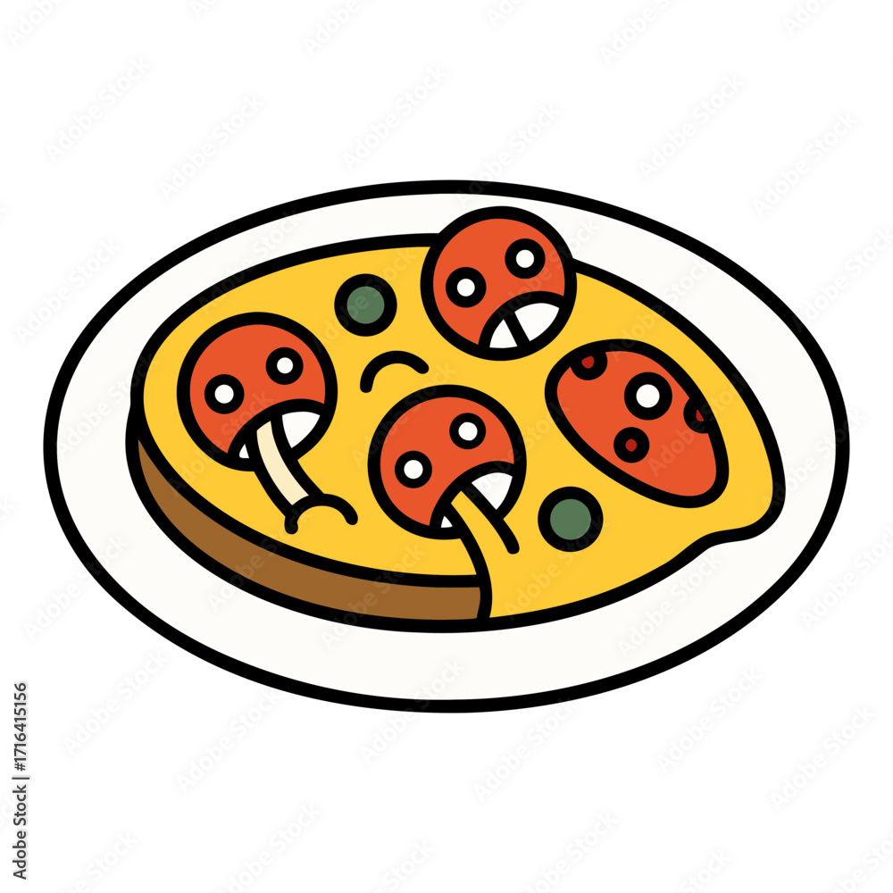 Fototapeta premium pizza mushrooms in plate