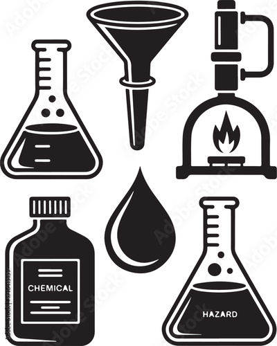 Science lab icons for research and experiments