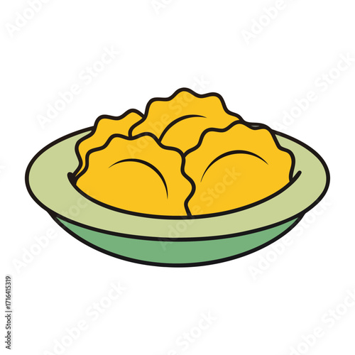 ravioli pasta in bawl