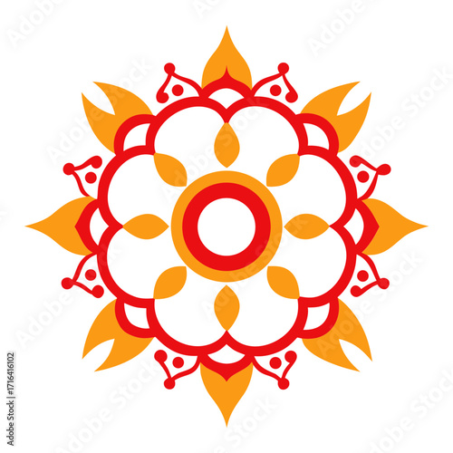 durga puja mandala border vector illustration