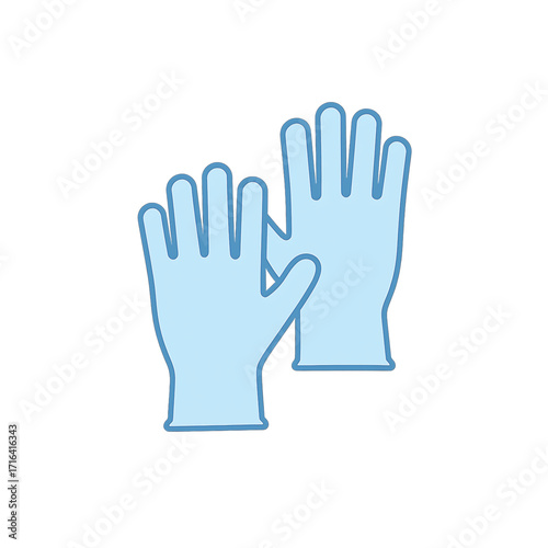 Blue Disposable Nitrile Gloves Icon