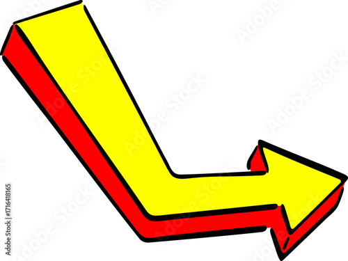 Cartoon Hand Drawn Arrow Pointing Illustration