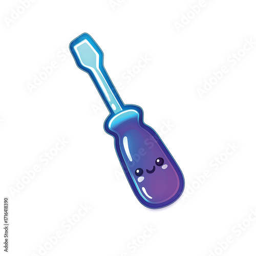 Kawaii Purple Flathead Screwdriver Icon