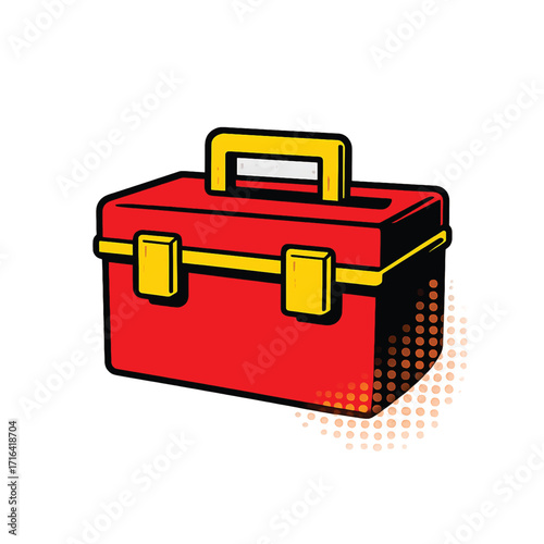 Comic-Style Red Toolbox Icon