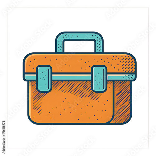 Vintage Orange Toolbox Icon