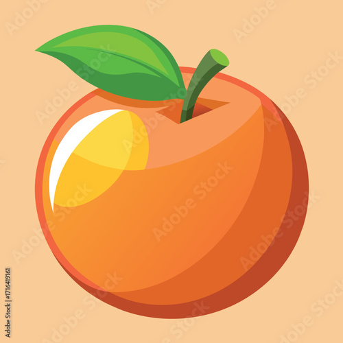 Vibrant peach fruit illustration with smooth gradient shading perfect for banners and advertisements