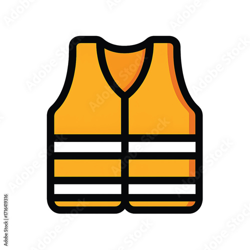  Orange Hi-Vis Safety Vest Icon (Double Reflective Stripes)