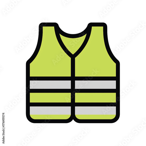 Lime Hi-Vis Safety Vest Icon (Double Stripes)