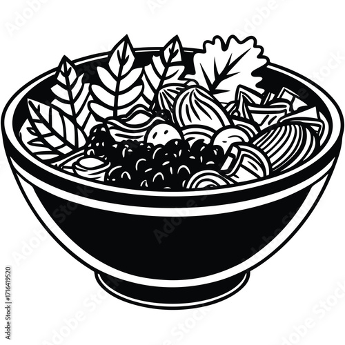 Healthy salad bowl with fresh ingredients and vibrant colors