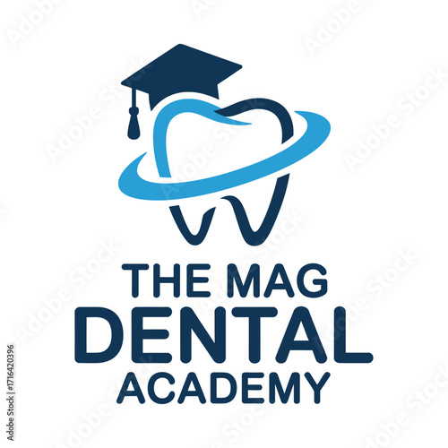The mag dental academy graduation cap tooth logo represents dental education and excellence