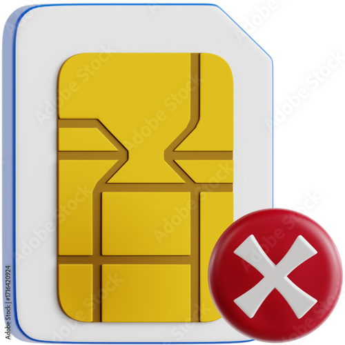 No SIM card detected icon Digital communication error, cellular data, connection failure, network unavailable, SIM card problem, roaming status, wireless carrier