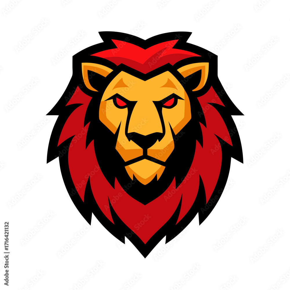 Fototapeta premium lion head mascot logo icon in street art style vector art