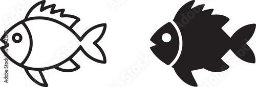 Vector art of fish illustration, depicting aquatic life and seafood