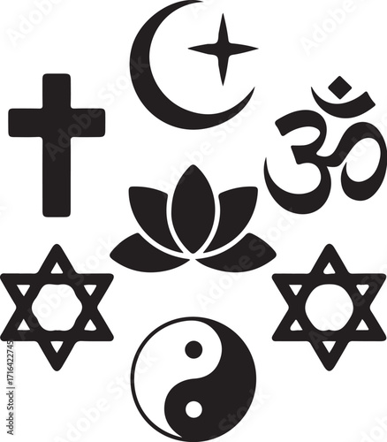 Diverse faiths unite in symbol collage