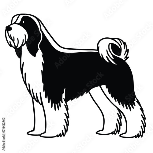 Charming line art illustration of a dog breed perfect for pet lovers and animal enthusiasts