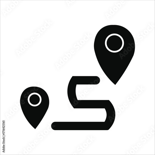 itinerary icons. simple solid vector